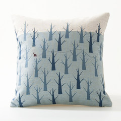 Zilan lives in northern Europe with simple fashion, pillow, cotton and linen, cotton and linen fabric cushion, activated forest cushion, by backpacking, mail 45x45cm (including core) forest deer (45* 45cm wide)