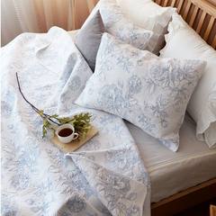 The Korea American cotton padded mattress mattress cotton sheets of European summer green Korean sheets Blue embroidery Other