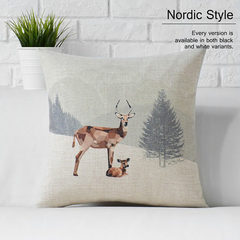 Nordic retro / IKEA style cotton pillowcases hold office sofa cushion on the bed against the pillow bag Large square pillow: 50X50cm C