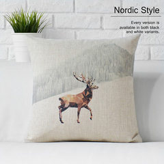 Nordic retro / IKEA style cotton pillowcases hold office sofa cushion on the bed against the pillow bag Large square pillow: 50X50cm B
