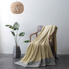 Nacasa cotton embroidered towel, towel blanket, single blanket, nap blanket comfortable and soft original design 150x180cm Pink