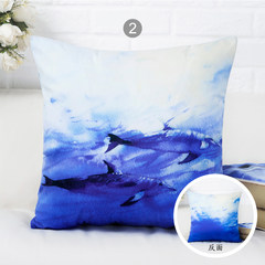 Blue Dolphin pillow sofa cushion set without core auto cushion short plush pillow quilt and bed Large square pillow: 50X50cm 2#