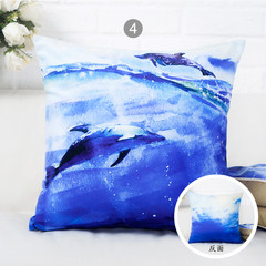 Blue Dolphin pillow sofa cushion set without core auto cushion short plush pillow quilt and bed Large square pillow: 50X50cm 4#