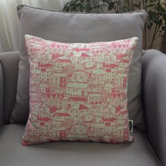 Geometric red sofa, pillow, pillow, pillow, pillow, pillow, American bedside, pillow, pillow, pillow, pillow, office nap pillow, with core 44*44CM, N40 red house