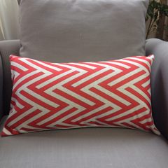 Geometric red sofa, pillow, pillow, pillow, pillow, pillow, American bedside, pillow, pillow, pillow cover, office nap pillow, with core 44*44CM [pillowcase only