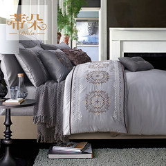 欧式美式贡缎床上四件套六件套绣花床品刺绣套件样板房床上用品 罗赫四件套 1.5m（5英尺）床