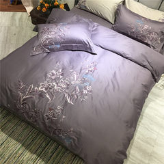 60 Cotton Satin Embroidery trade high-end four piece skin silky pure cotton embroidery bedding Rich flower 1.5m (5 feet) bed