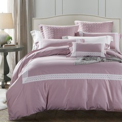 80 Egyptian long velvet pure cotton pure color four piece bedclothes, cotton kits, satin lace bedding, bedclothes, 2.0m (6.6 ft) bed, seven sets.