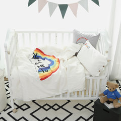 Kindergarten quilt three sets summer baby baby pure cotton bed product wash cotton baby nap quilt four sets bed sheet rainbow rainbow 105*60