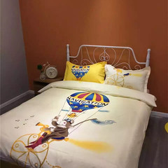 Children's bedding four piece set, Korean bear, bed princess, pure cotton, single cute cartoon girl, rabbit dreamer Huang 1.5m (5 feet) bed.