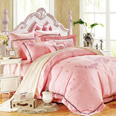 Fans of eight sets of high-end textile bedding wedding wedding romantic Satin Jacquard bedding LMYS 1.5m (5 feet) bed
