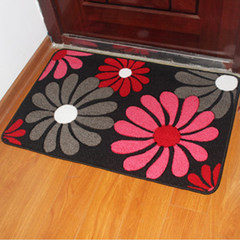 Door mat nylon dovetail door mat foot pad bedroom porch foyer bathroom mat anti-skid floor mat Dally mat 38x58cm cut-and-black chrysanthemum