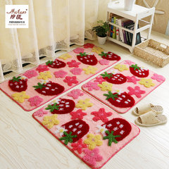 Lovely strawberry bedroom bathroom pad thickening door door bathroom antiskid mat mat mat carpet mat 60× 120CM Lovely strawberry
