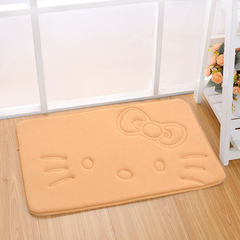Bathroom toilet mat floor mat absorbent door mat toilet anti-skid pad bathroom mat cartoon thickened carpet 40× 60CM camel Kitty