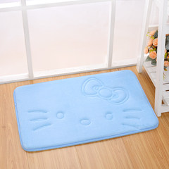 Bathroom toilet mat floor mat absorbent door mat toilet anti-skid pad bathroom mat cartoon thickened carpet 40× 60CM sky blue Kitty cat
