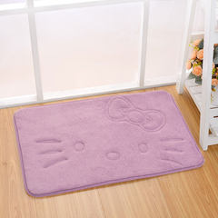Bathroom toilet mat floor mat absorbent door mat toilet anti-skid pad bathroom mat cartoon thickened carpet 40× 60CM purple Kitty cat
