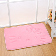 Bathroom toilet mat floor mat absorbent door mat toilet anti-skid pad bathroom mat cartoon thickened carpet 40× 60CM pink Kitty cat
