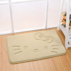 Bathroom toilet mat floor mat absorbent door mat toilet anti-skid pad bathroom mat cartoon thickened carpet 40× 60CM cat in khaki