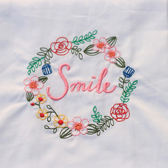 Japanese meal cloth pastoral style small fresh embroidered meal mat household tablecloth cloth table mat ZAKKA napkin smile