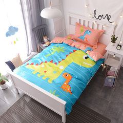 Three sets of cartoon beds, all cotton dormitory, boy sheets, cute children quilt, 3 sets of cotton bed products 1.0m (3.3 feet) bed.