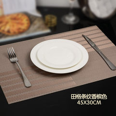 High grade Western food heat insulation mat, wash environmental protection, Japanese style European meal cushion, PVC dish mat, coaster, bowl mat, meal cloth, table mat Champagne in stripe stripes