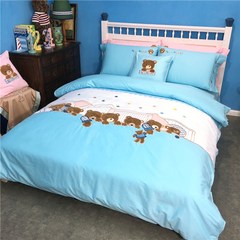 50 Xinjiang pure cotton cubs four sets of children's bed sheets, bedding sets, bedding cloth embroidered cartoon Suite 1.0m (3.3 feet) bed