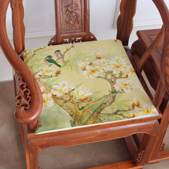 Customized new Chinese style flower and bird cushion retro rosewood sofa chair cushion dining chair cushion Chinese air cushion high density sponge [customized size contact customer service] cushion - branch -15