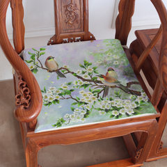 Customized new Chinese style flower and bird cushion retro rosewood sofa chair cushion dining chair cushion Chinese air cushion high density sponge [customized size contact customer service] cushion - branch -2