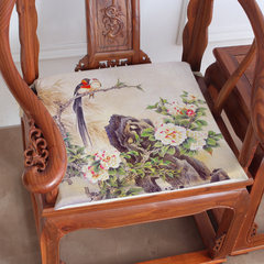 Customized new Chinese style flower and bird cushion retro rosewood sofa chair cushion dining chair cushion Chinese air cushion high density sponge [customized size contact customer service] cushion - branch -1