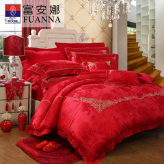 Anna textile wedding bed bed 1.8m wedding four piece red bedding bedding genuine Love is like seeing first 1.5m (5 feet) bed