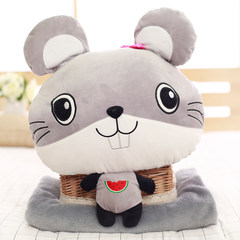Panda office, nap pillow, car pillow, quilt dual-use cushion, air conditioner is three large (55*30 centimeter) gray coral.