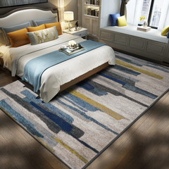 Hingley blue stripes, bedroom carpet, bedside blanket, full room, Nordic hand washable rectangular modern mat 1600MM× 2300MM blue you.