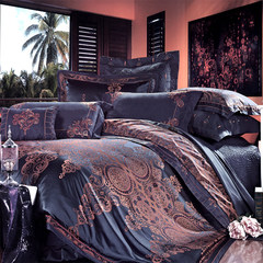 Fans of luxury high-end wedding textile Six Piece Bedding European model room Satin Jacquard pieces set 1.5m (5 feet) bed