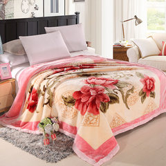 Blankets, thickening, double winter Raschel covers, weddings, weddings, blankets, big red single, double bed blanket 200*230cm (7 Jin).