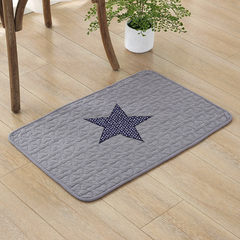 The lovely fish IKEA cotton mat mat mat mat bedroom bedside floor mat household water 40× 60CM Five pointed star grey
