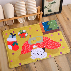 Fortune cat series household door mat bedroom floor mat toilet water absorbent floor mat carpet 50cm× 80 the CMM on Christmas Eve