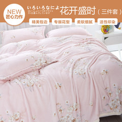 Summer flannel blankets, three sets of coral pillowcase pillowcase blankets, autumn and winter thickening single bed sheets 180X200CM (two pillowcases) blooming (including pillowcase)
