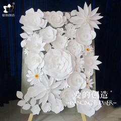 Love creating wedding wedding decoration mall stage window design background layout of large solid handmade paper flowers Spot Combo