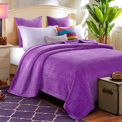 毛毯被子 简约毯子空调毯珊瑚绒毯床单法兰绒绒毯加厚冬季空调毯 1.8m床：200x230cm 罗兰紫