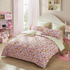 LOVO Carolina textile life produced cotton four set cotton bedding children easily Bear Pink Girl 1.2m (4 feet) bed