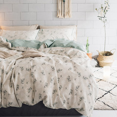 Simple Korean garden Floral Cotton Bed four pieces of small fresh art bedding fitted three piece Bed linen Feizixiao 1.2m (4 feet) bed