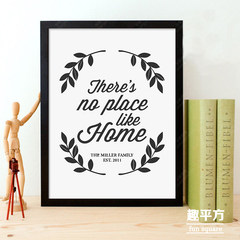 Home warm bedroom hanging painting, bedside painting simple letters, painted frame, personalized decorative painting, black and white creative murals 30*40 Other types Black frame Oil film laminating + low reflective organic glass