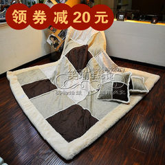 Haixin winter blanket blanket Tencel raschel blanket with double 250*250cm thick wedding gift pillow 250*250cm with two pillows Brown paragraph