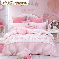 Mercury home textile four sets of children's bed sets of pure cotton cotton girls cartoon quilt bed sheet 1.2 meters bed Magic gifts 1.2m (4 feet) bed