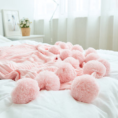 网红仙美针织球毯 北欧纯棉毛毯夏季空调毯ins装饰毯盖毯单人毯子 150cmx200cm 球球毯（白色）