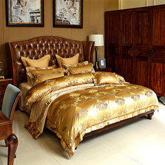 Fans of European luxury high-end bedding textile golden palace ten piece Satin Jacquard embroidery kit 1.5m (5 feet) bed