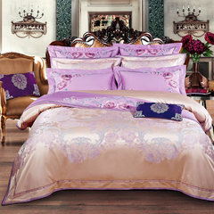 君荣家纺 居家床罩样板房床上用品多件套件 丝质贡缎床盖式十件套 1.5m（5英尺）床