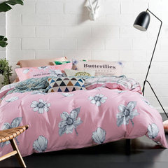 All cotton four piece set home textile 1.8m bed sheets quilt set simple bedding children 1.5 m pure cotton 4 suite special elegant fragrance 1.8m (6 ft) bed