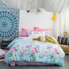 All cotton four piece set home textile 1.8m bedspread Quilt Set simple bedding children 1.5 m pure cotton 4 suite special price flower 1.2m (4 ft) bed