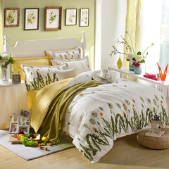All cotton four piece set home textile 1.8m bed sheets quilt set simple bedding, children 1.5 m pure cotton 4 suite special offer permanent love 1.2m (4 ft) bed